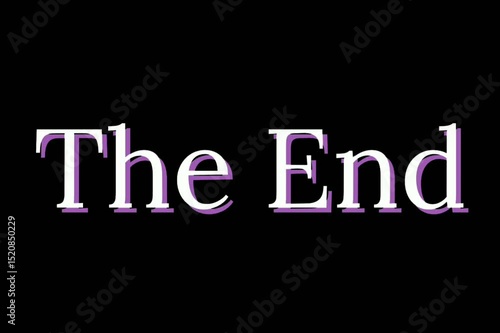 The End typography with white font on black background 