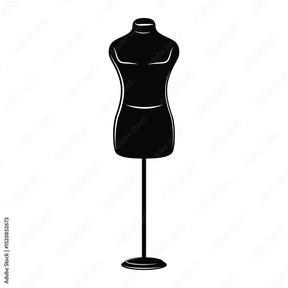 Obraz premium Tailors Dummy for Clother vintage classic retro silhouette icon vector illustration design on white background