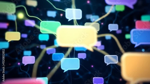 Global Communication Network Abstract Background Featuring Vibrant Chat Bubbles Interconnected. Clean delivery – no audio, full creative freedom

