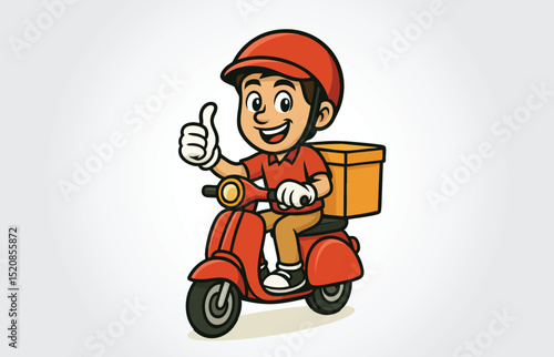 Delivery Boy Mascot Cartoon Character Template
