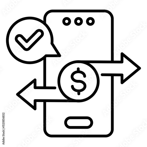 Digital Transaction Outline Icon