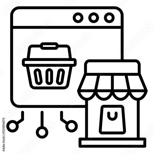 Digital Shop Outline Icon