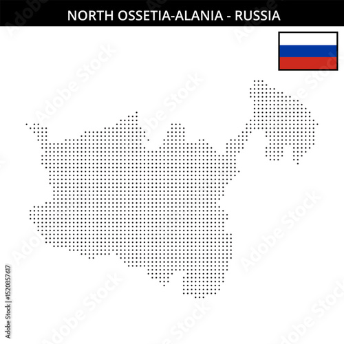 Small dots map of North-Ossetia-Alania in Russia