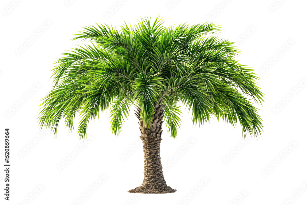 Obraz premium A lush, vibrant green palm tree, isolated on a transparent background background removed