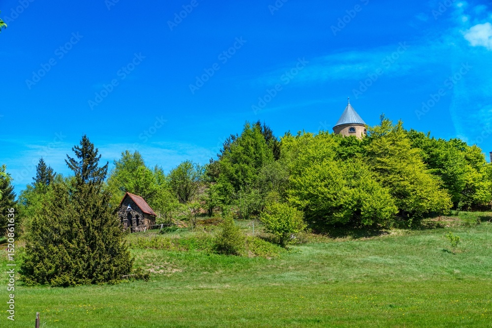 Obraz premium beautiful nature in krusne hory mountains in czechia