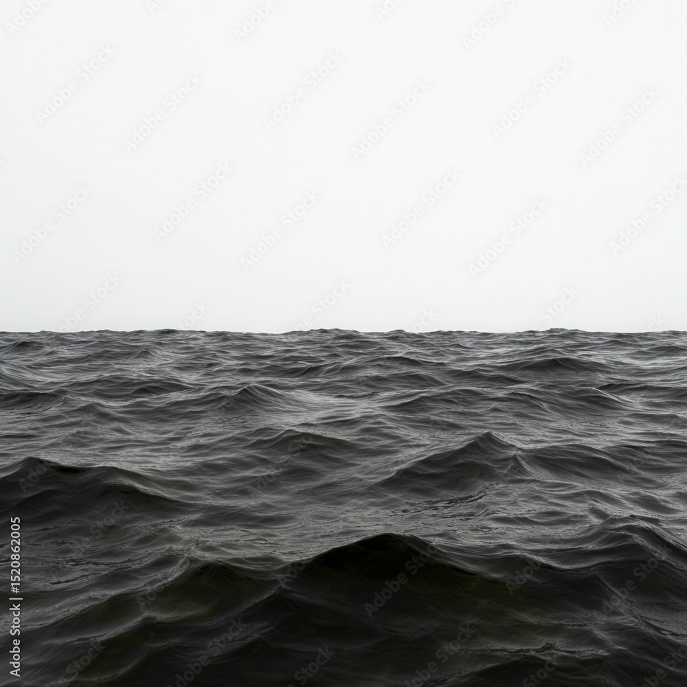 Fototapeta premium Calm Ocean Surface Under a Pale Sky Evoking Tranquility and Peaceful Reflection
