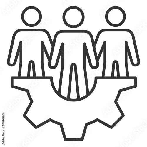 Collaborative Development Outline Icon