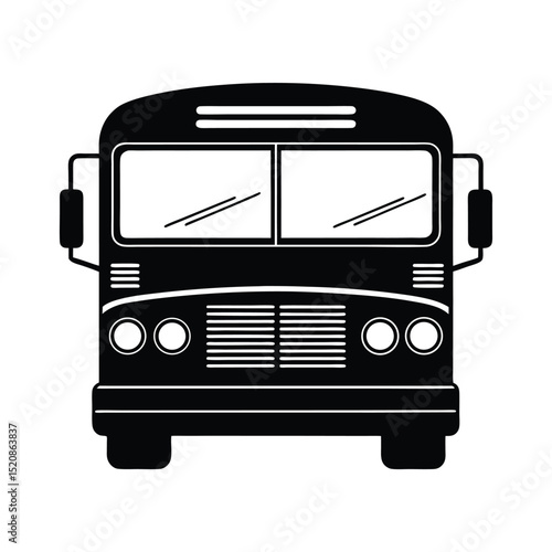 Bus Front Vector Silhouette