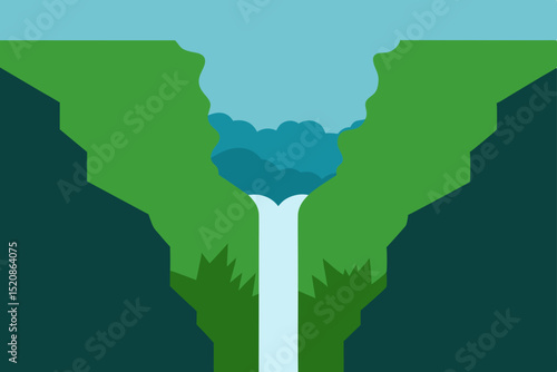 Green vector outline of the world map with country borders and geographical illustrations for global travel and mapping symbols