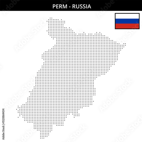 Small dots map of perm in Russia