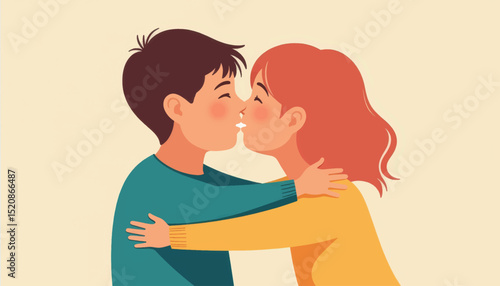 Siblings hugging and sharing affection, warmth of friendship