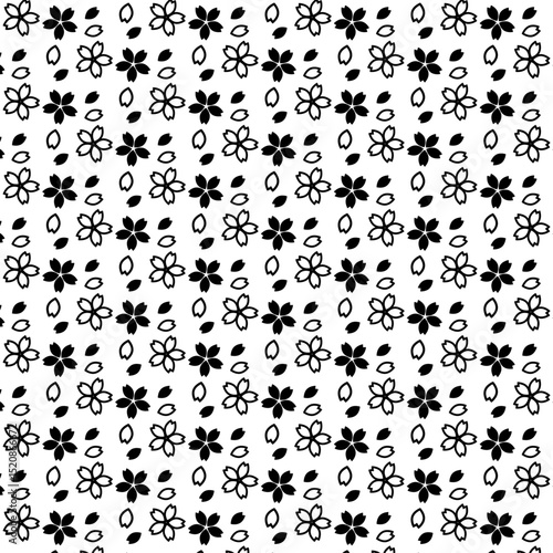 Japanese Pattern: Sakura Chirashi Seamless Design - Transparent Background (桜散らし 背景透過 和柄)