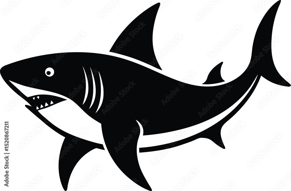 Fototapeta premium vector illustration of a shark