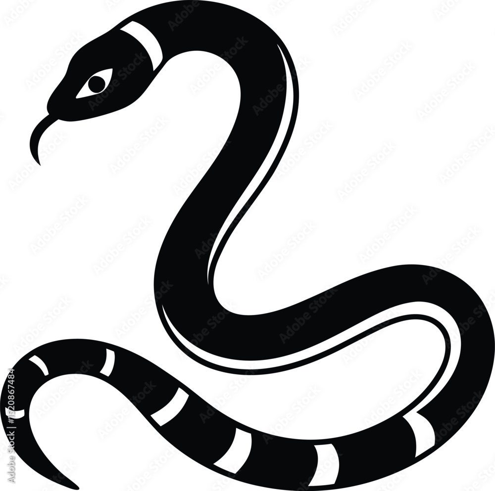 Fototapeta premium black snake vector illustration