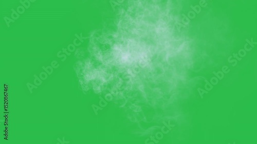Smoke motion graphic effects on green screen background, 