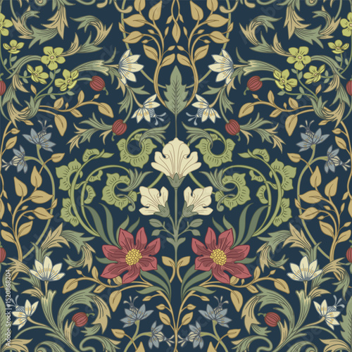 Retro pattern. Pastel multicolored tapestry. Seamless floral pattern.