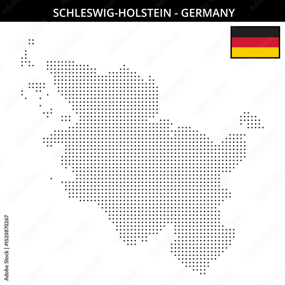 Fototapeta premium Small dots map of schleswig-holstein in Germany