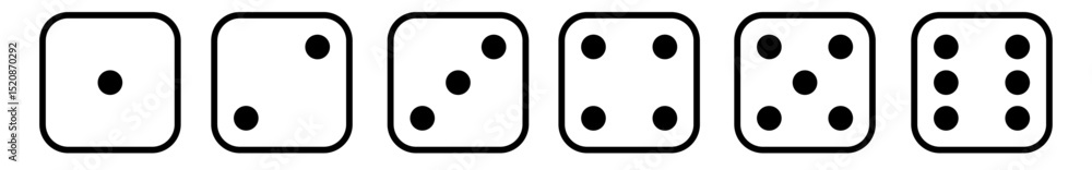 White and black dice with dotted numbers for casino game and gambling. Flat vector illustration isolated on white background. White and black dice with dotted numbers for casino game and gambling. Flat vector illustration isolated on white background.