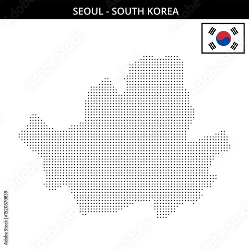 Small dots map of seoul in South Korea