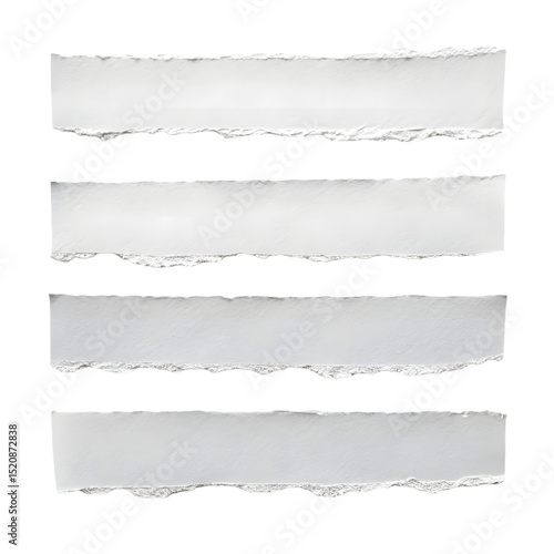 Realistic Ripped Paper Edge Transparent Background