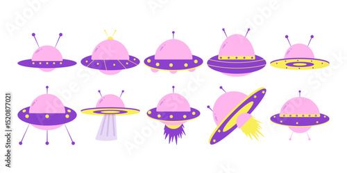 Flat UFO Illustration