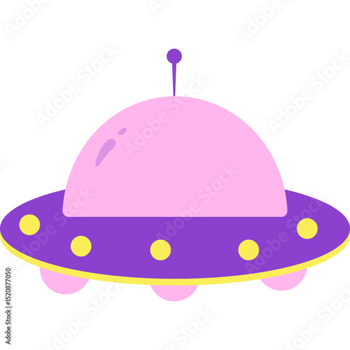 Flat UFO Illustration