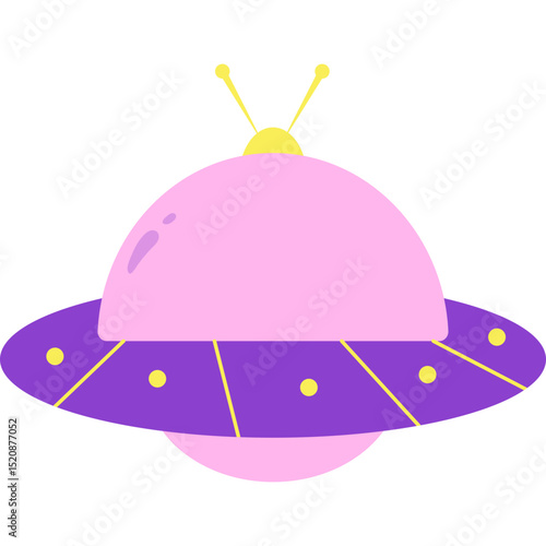 Flat UFO Illustration