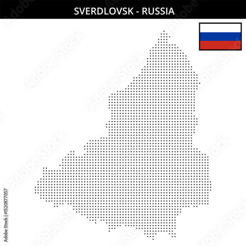 Small dots map of Sverdlovsk in Russia