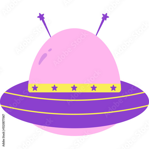 Flat UFO Illustration