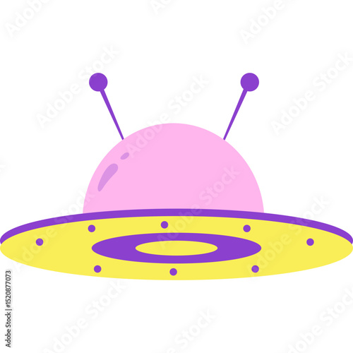Flat UFO Illustration