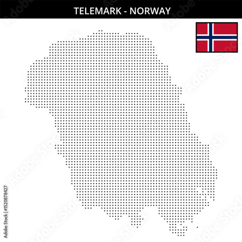 Small dots map of telemark in Norway