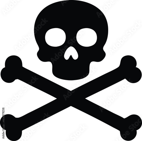  skull and bones vector icon illustration