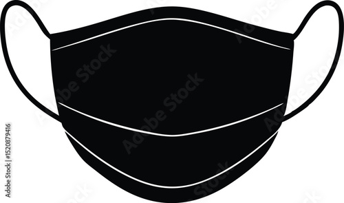  Surgical face mask silhouette vector illustration