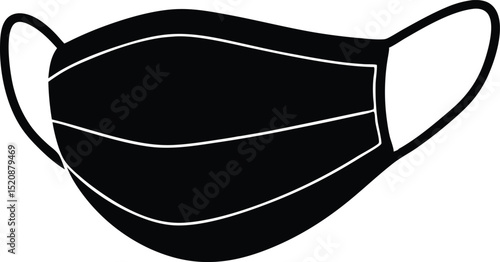  Surgical face mask silhouette vector illustration