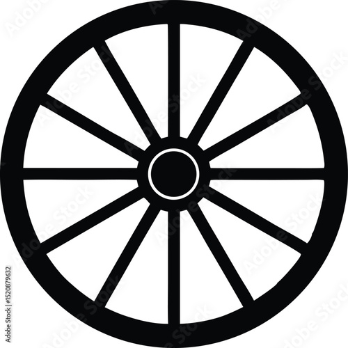 Wagon wheel silhouette vector