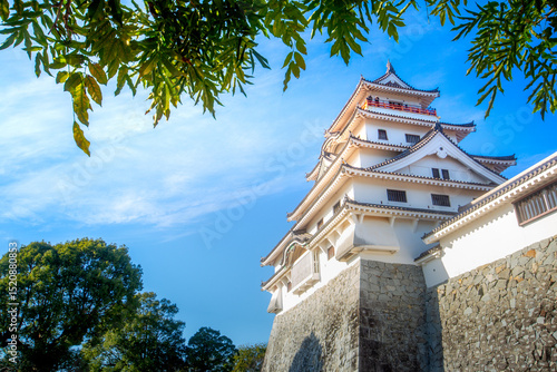 Karatsu Castle, a hirayamajiro built on a plain rather than a hill or mountain, stand beside Karatsu bay, also known as Dancing Crane Castle, or Maizuru-jo, Saga, Kyushu, Japan