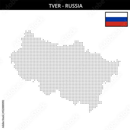 Small dots map of Tver in Russia