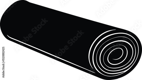  Rolled yoga mat silhouette vector