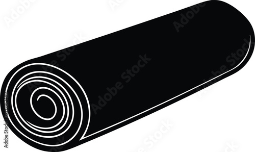  Rolled yoga mat silhouette vector