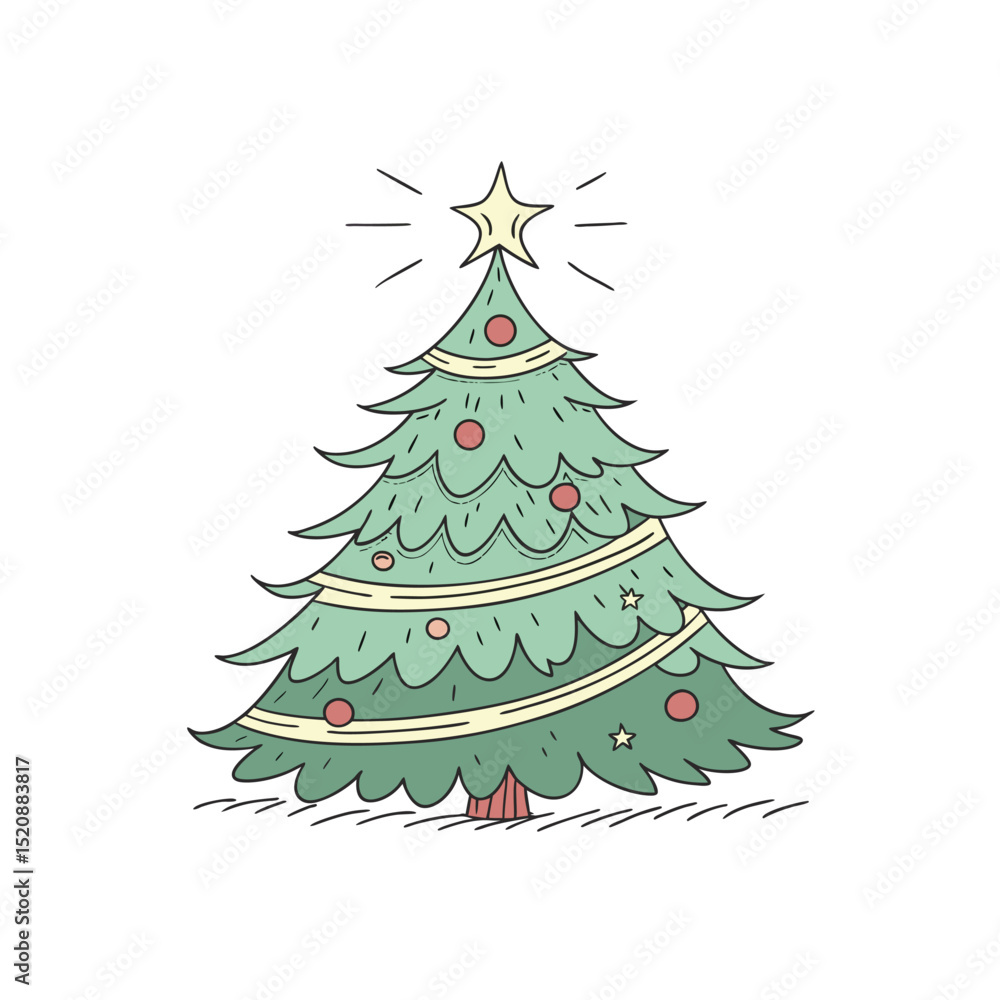 classic pine christmas tree with layered green leaf.eps classic pine christmas tree with layered green leaf.eps