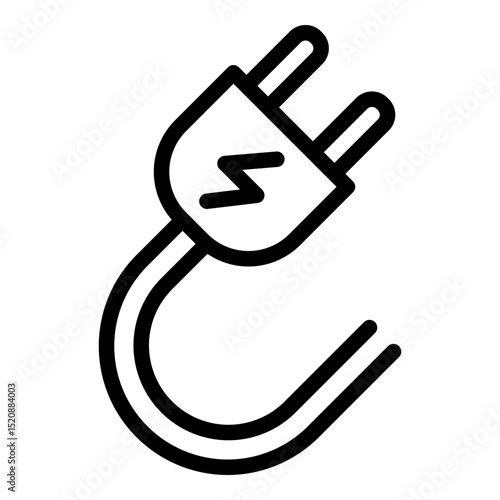 Power plug icon. Vector line icon