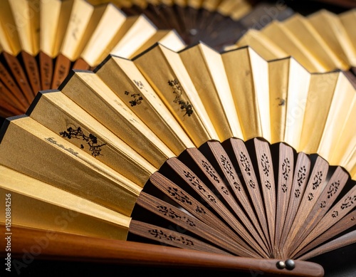 雅やかな金の扇子
