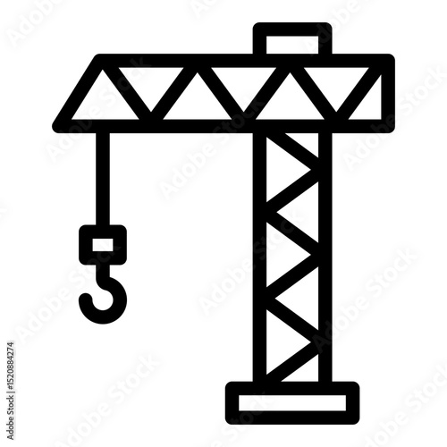 Tower crane icon. Vector line icon