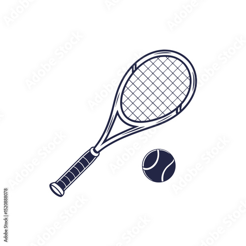 tennis racket and ball