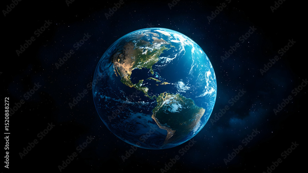 Fototapeta premium Pixelated Earth In Space
