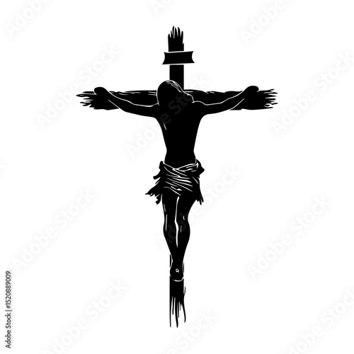 Crucifix Silhouette: A stark and evocative silhouette of the crucifixion, symbolizing faith, sacrifice, and the central figure of Christianity.