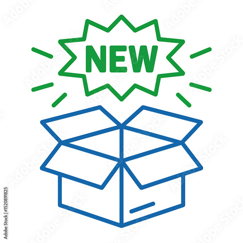 Unboxing New Arrivals A Simple Outline Illustration of an Open Box