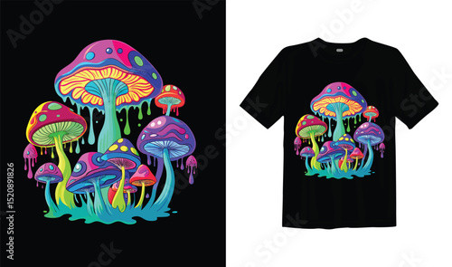 Mystical Fungi Magic Mushroom Psychedelic Trippy Hippie Art" Art Board Print T-shirts