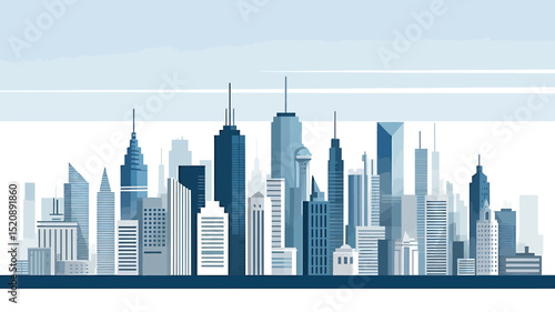 A Stylized Skyline Diverse Cityscape Illustration