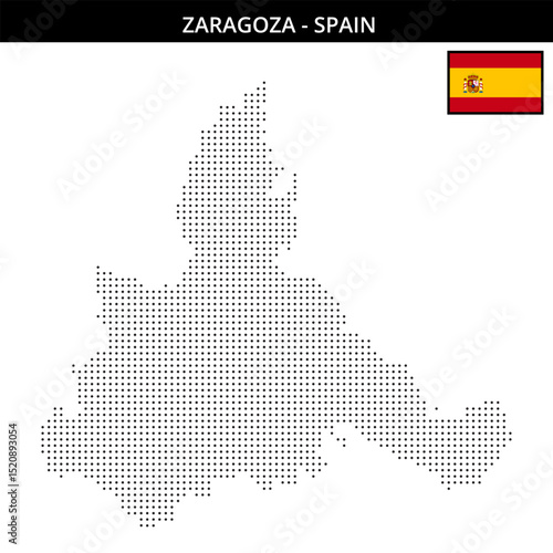 Small dots map of zaragoza in Spain